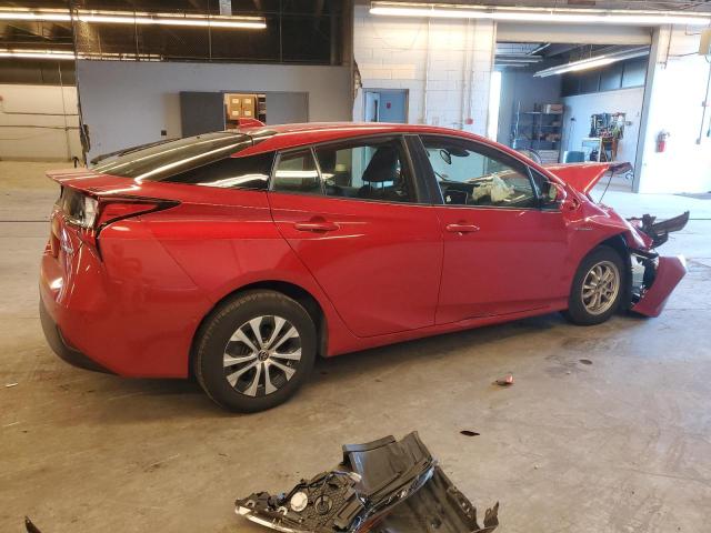 JTDL9MFU5M3026084 - 2021 TOYOTA PRIUS LE RED photo 3