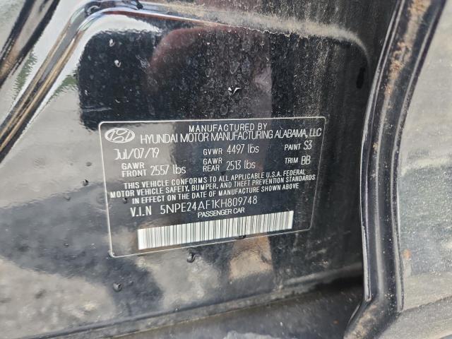 5NPE24AF1KH809748 - 2019 HYUNDAI SONATA SE 黑色 照片 12