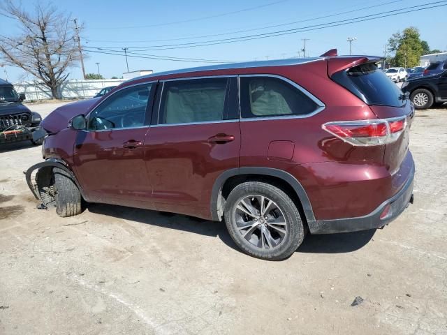 5TDKKRFH2GS184076 - 2016 TOYOTA HIGHLANDER XLE BURGUNDY photo 2