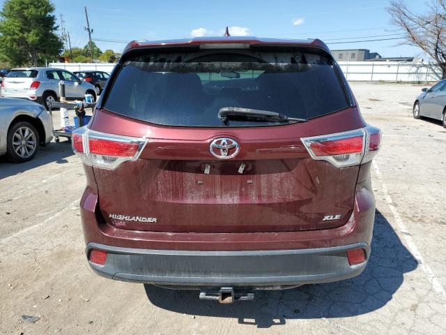 5TDKKRFH2GS184076 - 2016 TOYOTA HIGHLANDER XLE BURGUNDY photo 6