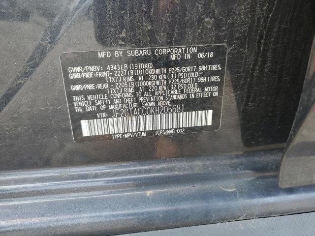 JF2GTACC0KH205681 - 2019 SUBARU CROSSTREK PREMIUM Gris photo 13