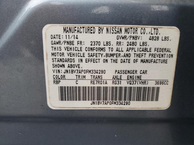 JN1BV7AP0FM334290 - 2015 INFINITI Q50 BASE BLUE photo 12