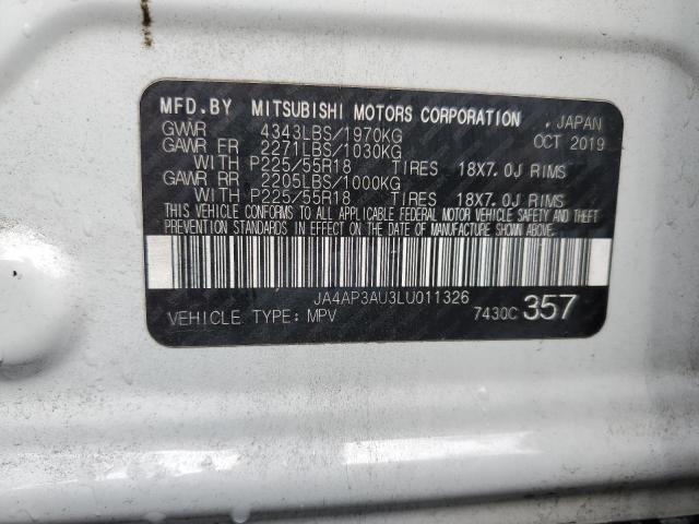 JA4AP3AU3LU011326 - 2020 MITSUBISHI OUTLANDER ES Weiß Foto 13