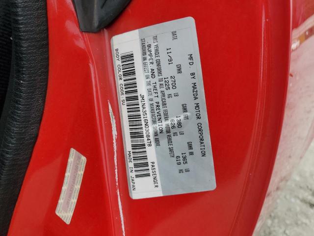 JM1NA3516N0308478 - 1992 MAZDA MX-5 MIATA RED photo 12
