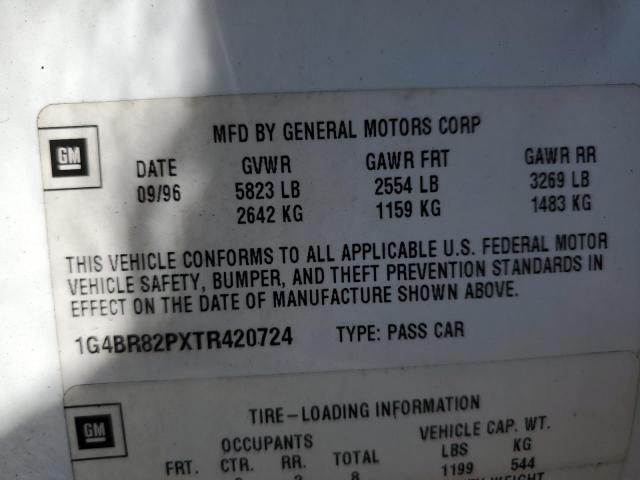 1G4BR82PXTR420724 - 1996 BUICK ROADMASTER BASE WHITE photo 12