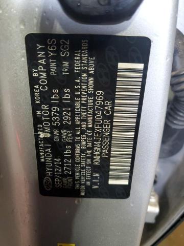 KMHGN4JEXFU047969 - 2015 HYUNDAI GENESIS 3.8L 银色 照片 12