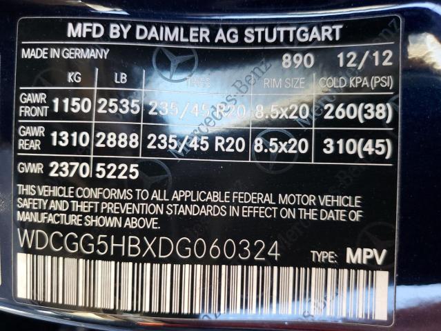 WDCGG5HBXDG060324 - 2013 MERCEDES-BENZ GLK 350 BLUE photo 12