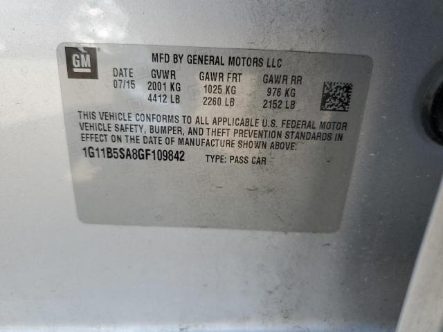 1G11B5SA8GF109842 - 2016 CHEVROLET MALIBU LIM LS 银色 照片 12