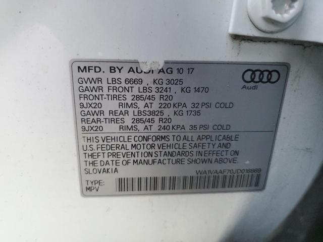 WA1VAAF70JD018869 - 2018 AUDI Q7 PRESTIGE 白色 照片 13