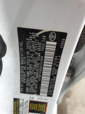 4T1BF1FK9GU151908 - 2016 TOYOTA CAMRY LE თეთრი ფოტო 12