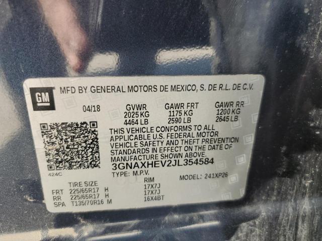 3GNAXHEV2JL354584 - 2018 CHEVROLET EQUINOX LS 蓝色 照片 13