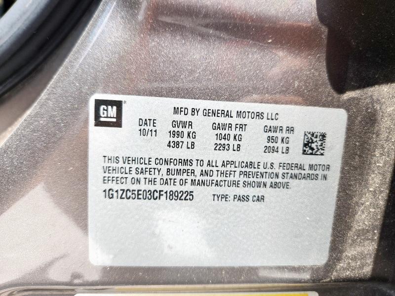 1G1ZC5E03CF189225 - 2012 CHEVROLET MALIBU 1LT TAN photo 12