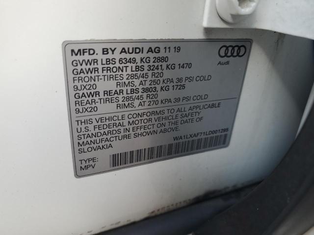 WA1LXAF71LD001295 - 2020 AUDI Q7 PREMIUM PLUS თეთრი ფოტო 13