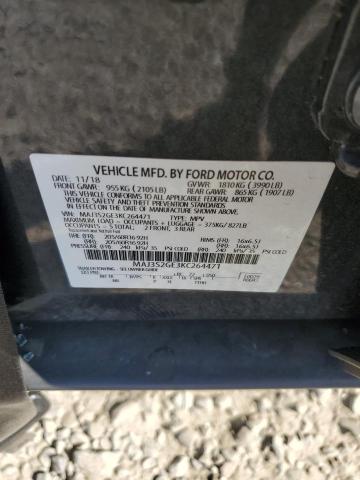 MAJ3S2GE3KC264471 - 2019 FORD ECOSPORT SE CHARCOAL photo 12