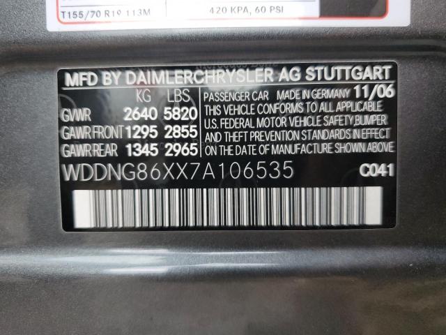 WDDNG86XX7A106535 - 2007 MERCEDES-BENZ S 550 4MATIC GRAY photo 13