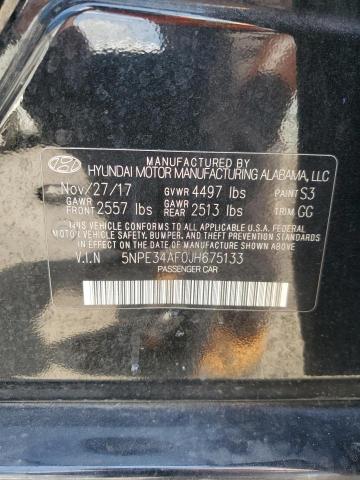 5NPE34AF0JH675133 - 2018 HYUNDAI SONATA SPORT შავი ფოტო 12