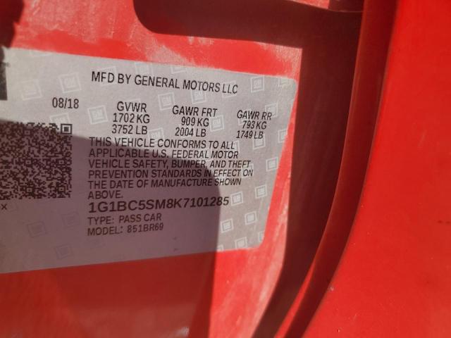 1G1BC5SM8K7101285 - 2019 CHEVROLET CRUZE LS 红色 照片 13