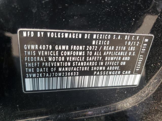 3VW2K7AJ7DM236633 - 2013 VOLKSWAGEN JETTA BASE BLACK photo 12