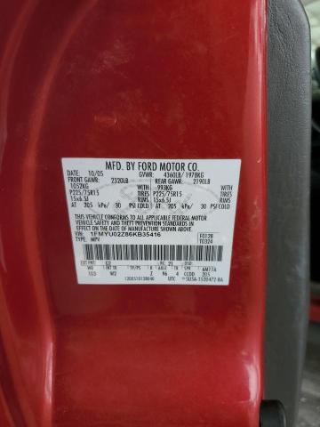 1FMYU02Z86KB35416 - 2006 FORD ESCAPE XLS RED photo 13