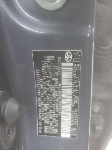 5YFBURHE1KP857504 - 2019 TOYOTA COROLLA L BLUE photo 12