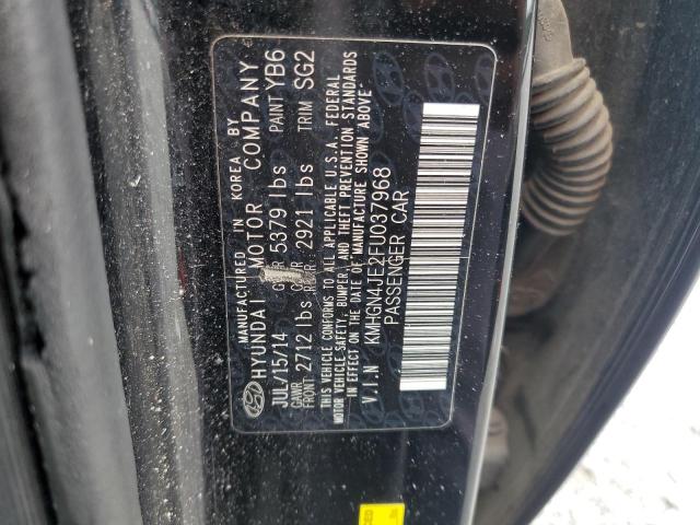 KMHGN4JE2FU037968 - 2015 HYUNDAI GENESIS 3.8L BLACK photo 12
