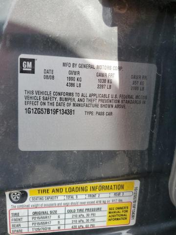 1G1ZG57B19F134381 - 2009 CHEVROLET MALIBU LS CHARCOAL photo 12