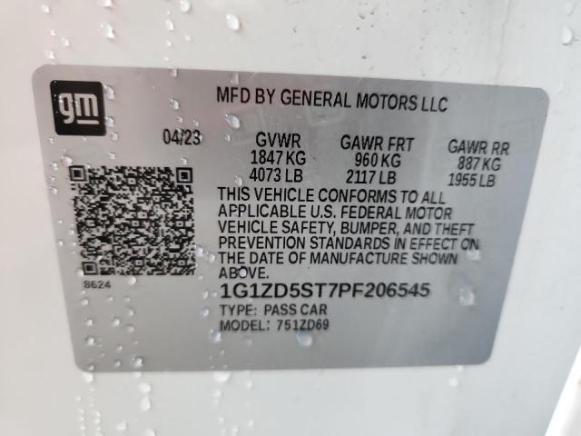 1G1ZD5ST7PF206545 - 2023 CHEVROLET MALIBU LT WHITE photo 13