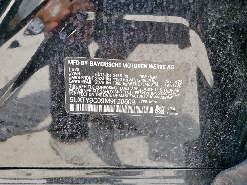 5UXTY9C09M9F20609 - 2021 BMW X3 XDRIVEM40I BLACK photo 14