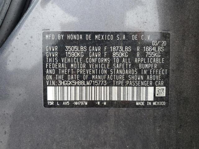 3HGGK5H88LM715773 - 2020 HONDA FIT EX 灰色 照片 12