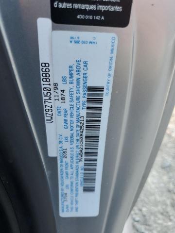 3VWBA21C5XM425213 - 1999 VOLKSWAGEN NEW BEETLE GL 银色 照片 12