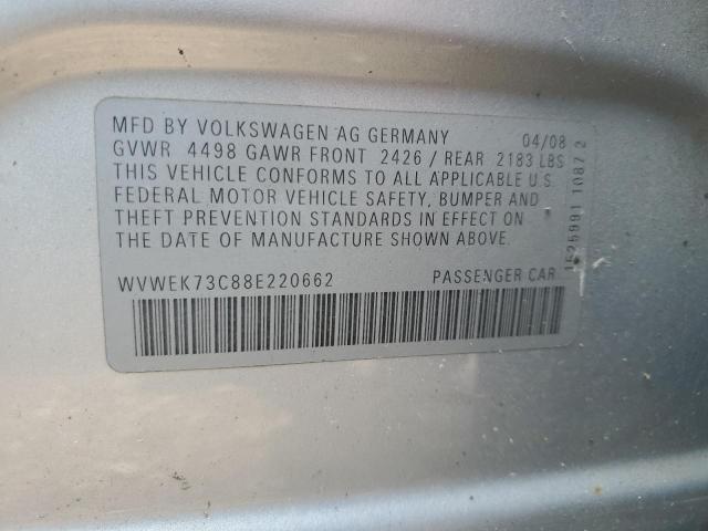 WVWEK73C88E220662 - 2008 VOLKSWAGEN PASSAT LUX فضي صورة 13