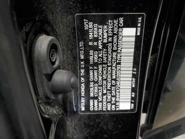 SHHFK7G40JU205793 - 2018 HONDA CIVIC SPORT Қара фото 12