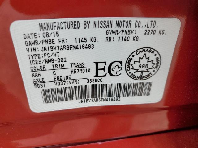 JN1BV7AR6FM416493 - 2015 INFINITI Q50 BASE MAROON photo 12