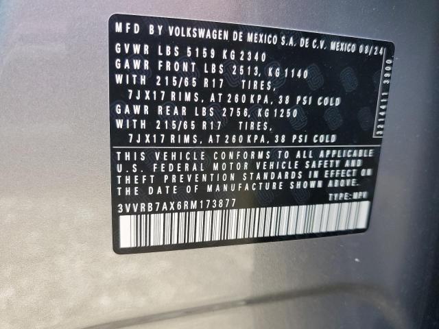 3VVRB7AX6RM173877 - 2024 VOLKSWAGEN TIGUAN S فضي صورة 13