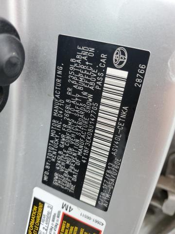 4T1BF3EK0BU147705 - 2011 TOYOTA CAMRY BASE SILVER photo 12