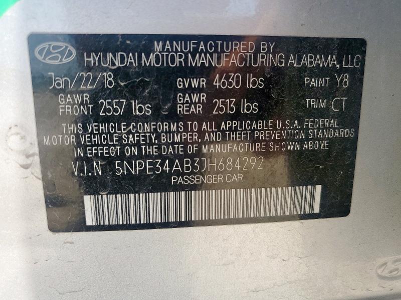 5NPE34AB3JH684292 - 2018 HYUNDAI SONATA SPORT Silber Foto 12