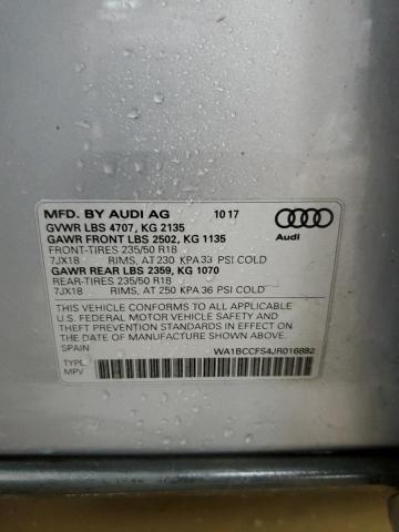 WA1BCCFS4JR016882 - 2018 AUDI Q3 PREMIUM SILVER photo 13