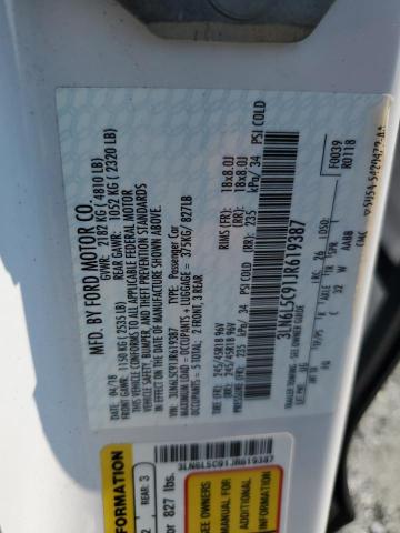 3LN6L5C91JR619387 - 2018 LINCOLN MKZ SELECT თეთრი ფოტო 12