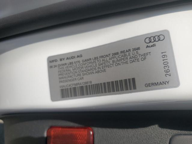 WAUC4CF56RA128818 - 2024 AUDI S5 PREMIUM PLUS Белый фото 12