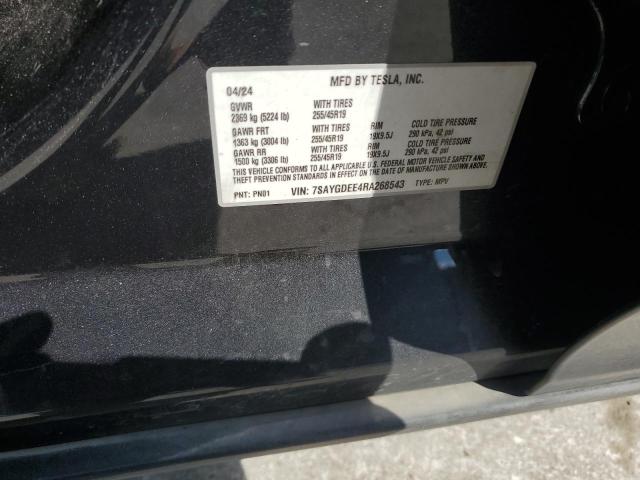 7SAYGDEE4RA268543 - 2024 TESLA MODEL Y ნაცრისფერი ფოტო 12