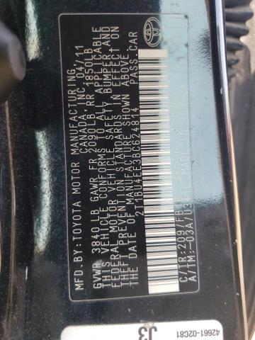 2T1BU4EE3BC624814 - 2011 TOYOTA COROLLA BASE Noir photo 13