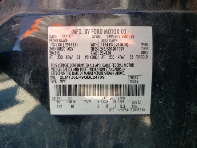 2LMTJ6LR9GBL24709 - 2016 LINCOLN MKX RESERVE შავი ფოტო 14