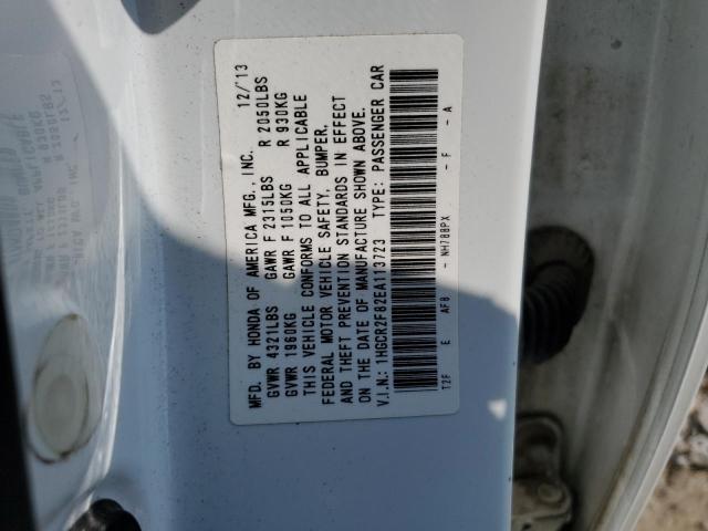 1HGCR2F82EA113723 - 2014 HONDA ACCORD EXL WHITE photo 12