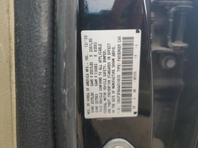 1HGCP3F84AA010633 - 2010 HONDA ACCORD EXL BLACK photo 12