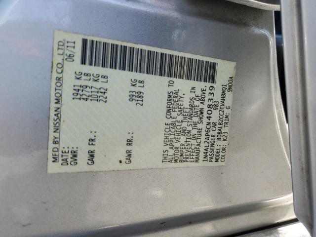 1N4AL2AP6CN408339 - 2012 NISSAN ALTIMA BASE SILVER photo 13