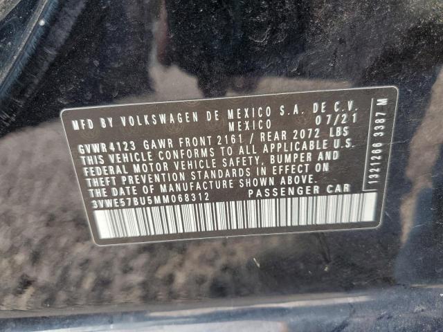 3VWE57BU5MM068312 - 2021 VOLKSWAGEN JETTA SEL Чорний фото 13