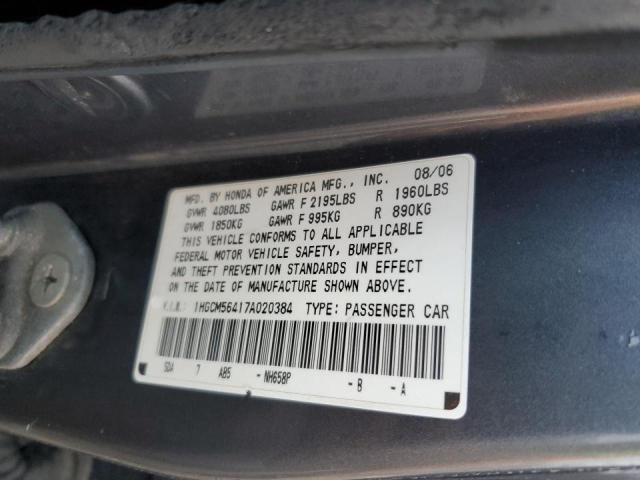 1HGCM56417A020384 - 2007 HONDA ACCORD LX BLUE photo 12