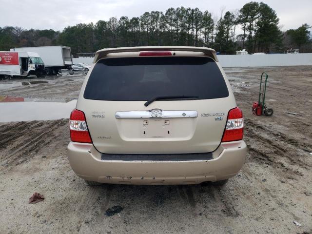 JTEEW21A460007707 - 2006 TOYOTA HIGHLANDER HYBRID TAN photo 6