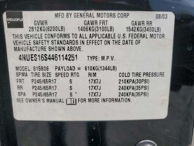 4NUES16S446114251 - 2004 ISUZU ASCENDER S 黑色 照片 14