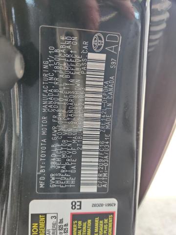 2T1BU4EE7AC521863 - 2010 TOYOTA COROLLA BASE Qara foto 12